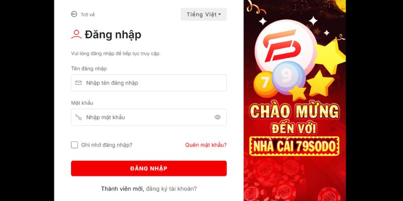 Hướng dẫn quy trình chi tiết khi đăng nhập 79sodo